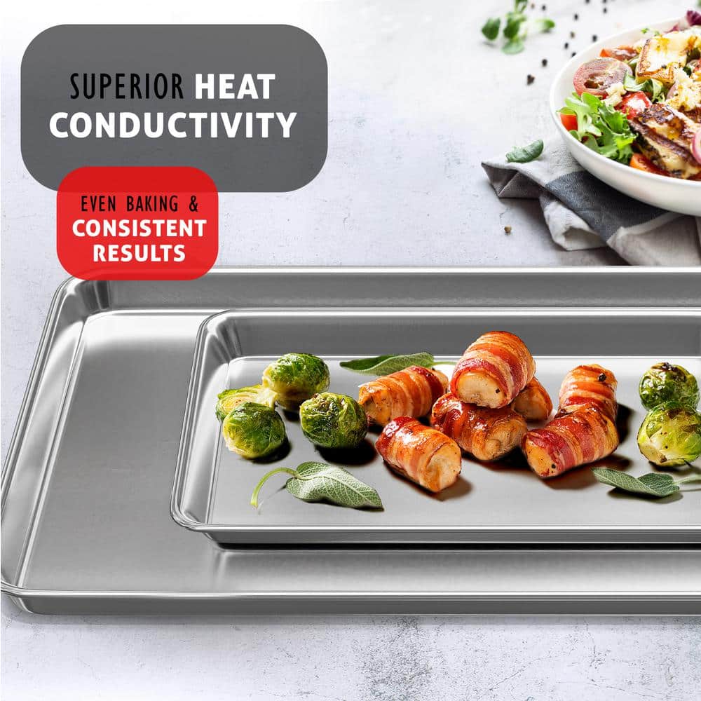 JoyTable Aluminum Non-Stick Big Sheet Pan Set, 21.6" x 15.7"