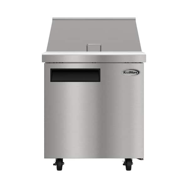 27 in. Commercial 1-Door Salad & Sandwich Prep Table Refrigerator, 12 Pan and 7.1 Cu. Ft. of Storage in Stainless-Steel