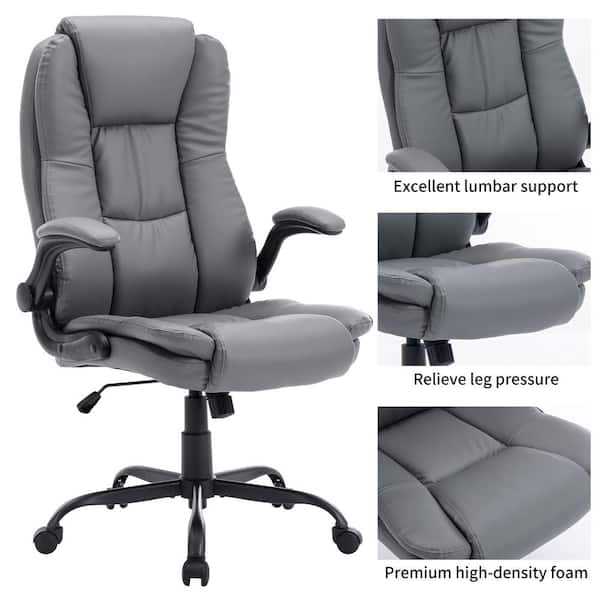 Pinksvdas Modern High End Ergonomic Black Executive Office Chair Faux  Leather with Arms and Big and Tall backrest A5065 BL - The Home Depot
