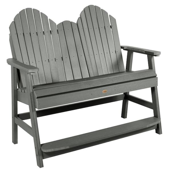 Highwood Hamilton 4ft 2-Person Coastal Teak Recycled Plastic Counter Height Bench
