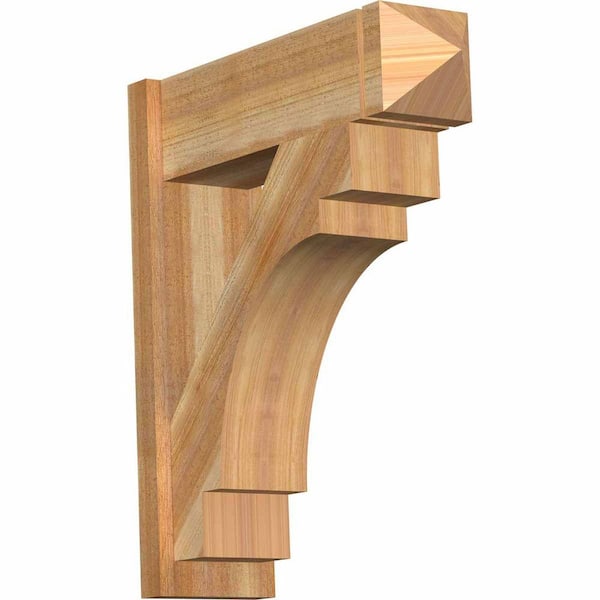 Ekena Millwork 8 in. x 30 in. x 26 in. Merced Arts and Crafts Rough Sawn Western Red Cedar Outlooker
