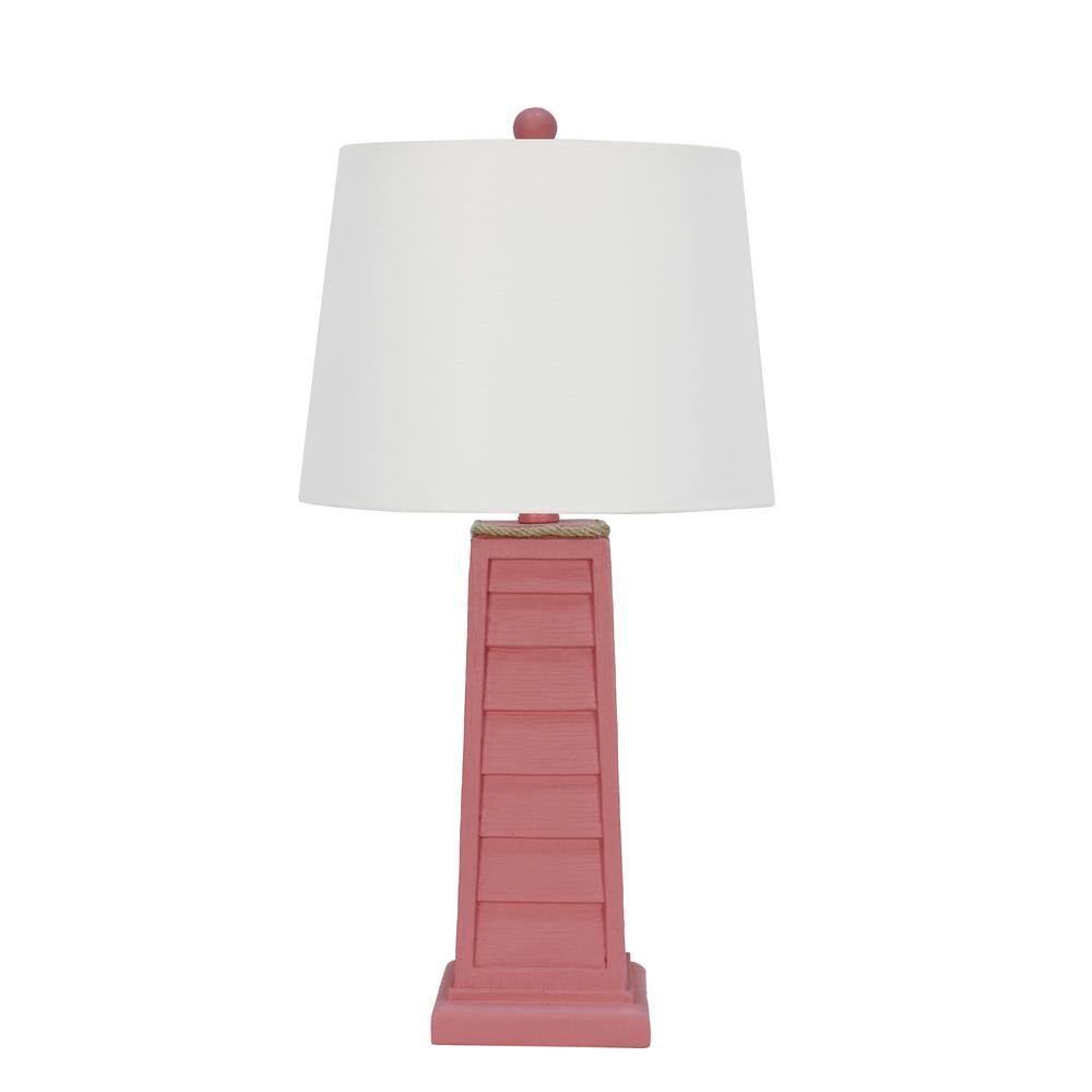 Fangio Lighting 25 in. Coral Shutter Table Indoor Lamp with Decorator ...