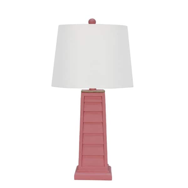 Fangio Lighting 25 in. Coral Shutter Table Indoor Lamp with Decorator Shade