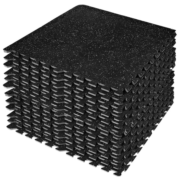 Sorbus Fitness 0.5-inch Thick Rubber Top High Density EVA Foam Gym Flooring for Home Gym - 12 Interlocking Gym Floor Mat