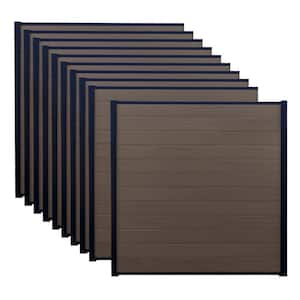 6 ft. x 6 ft. Valla Composite Fence Panel Mahogany (10-Pack)