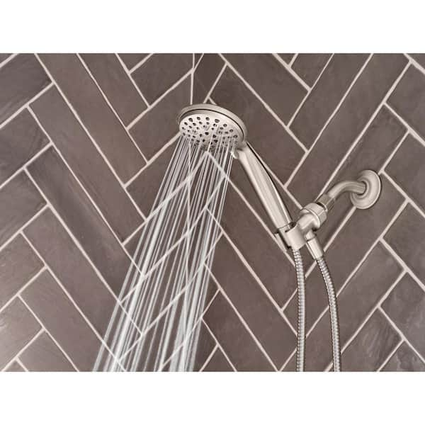 MOEN selling 6-Spray Patterns 6.5 in. Tub Wall Mount Dual Shower Heads Brushed Nickel