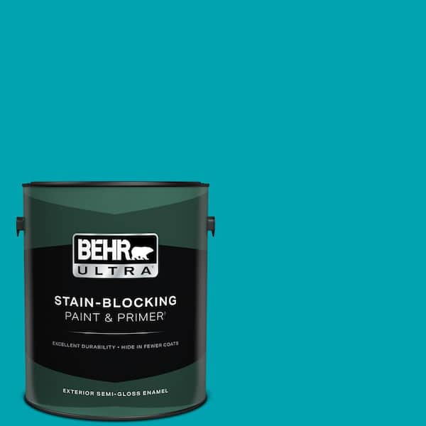 BEHR ULTRA 1 gal. #510B-6 Blue Jewel Semi-Gloss Enamel Exterior Paint & Primer