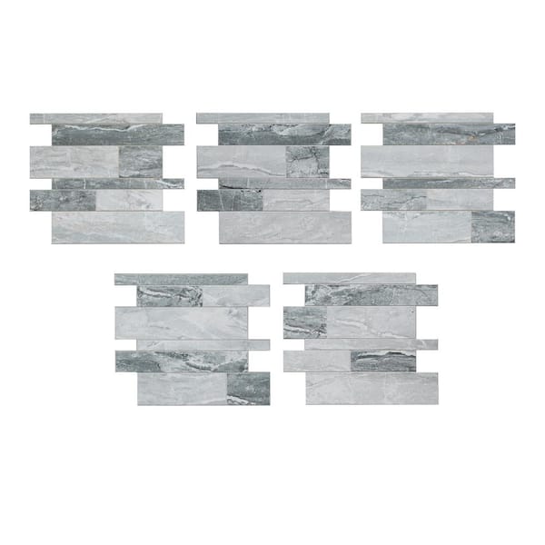 Aspect Collage 13.6 in. x 12 in. Ocean Corridor Peel and Stick Decorative Backsplash in (5-pk/case) 5.66 sq. ft.