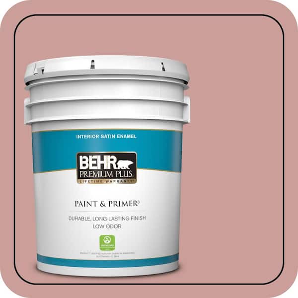BEHR PREMIUM PLUS 5 gal. #170F-4 Fondue Satin Enamel Low Odor Interior Paint & Primer