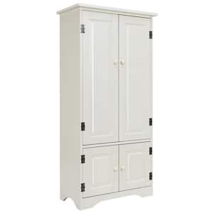 24 in. W x 13 in. D x 49 in. H White MDF Freestanding Bathroom Linen Cabinet Accent Floor Storage Cabinet