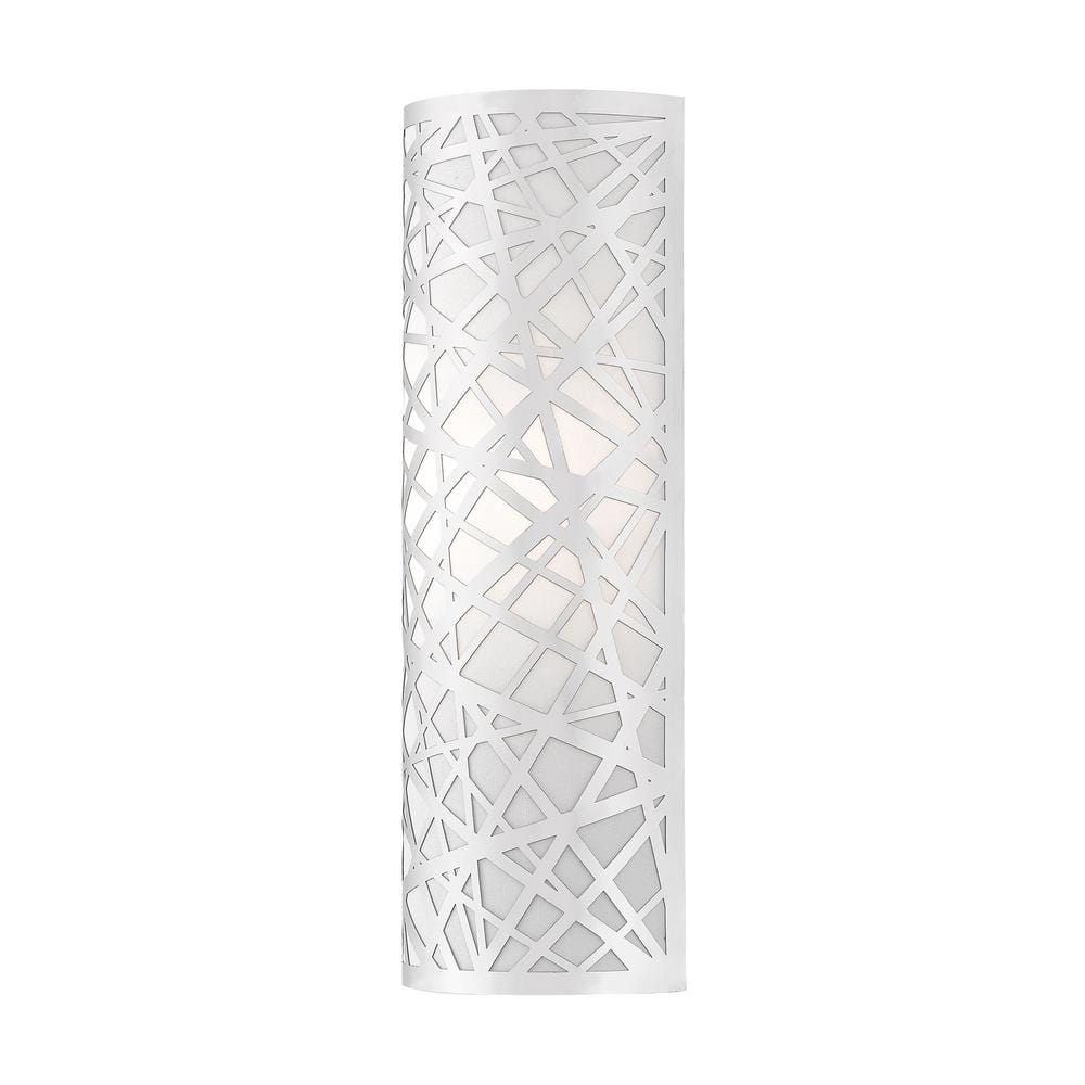 Allendale Polished Chrome 1-Light Wall Sconce with Off-White Shade