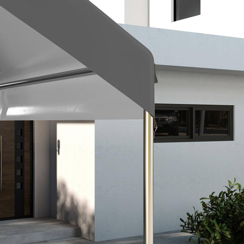 Dark Gray Polyethylene Carport Canopy Replacement Cover with Bungee Cords