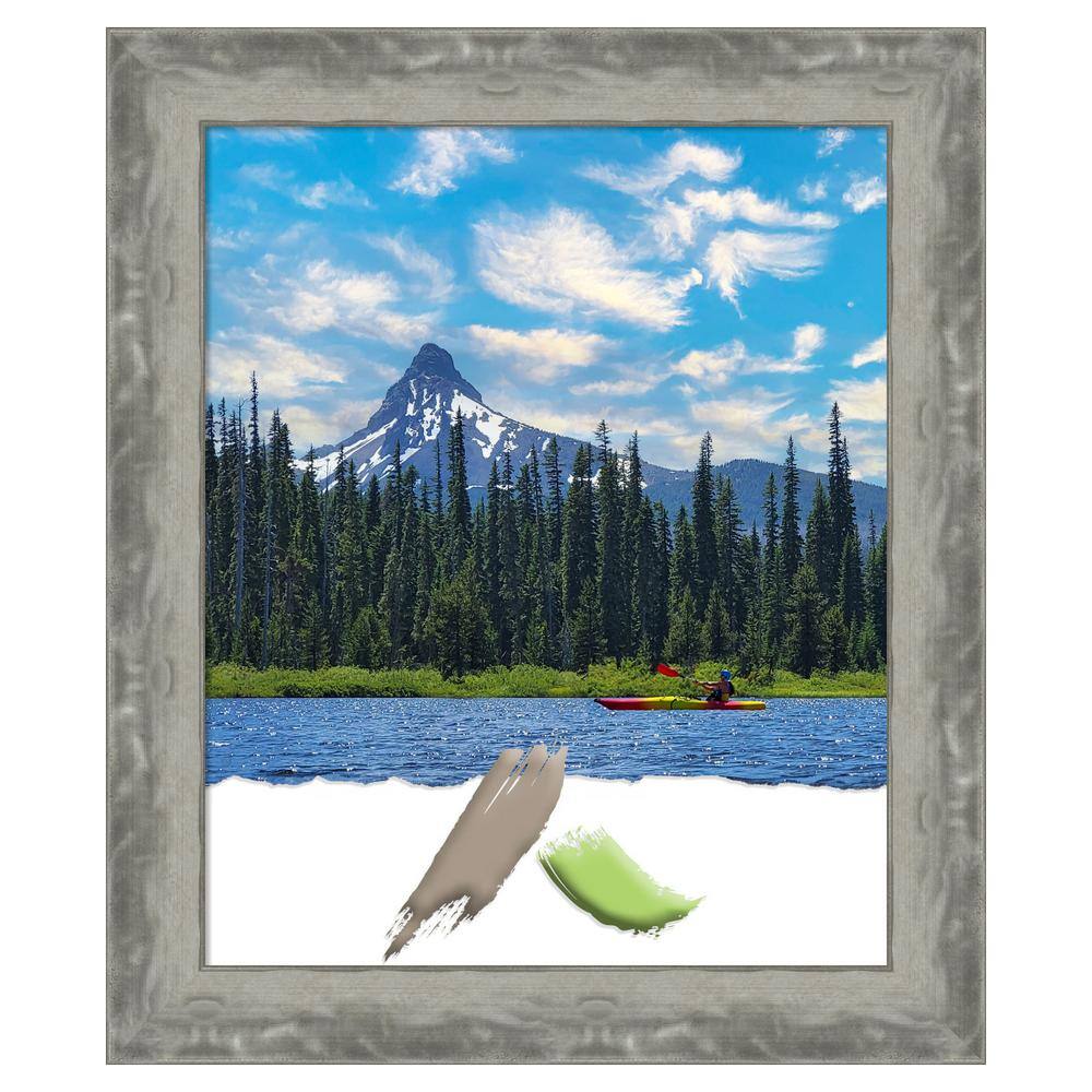 Waveline Silver Narrow Polystyrene Wall Picture Frame 18x22