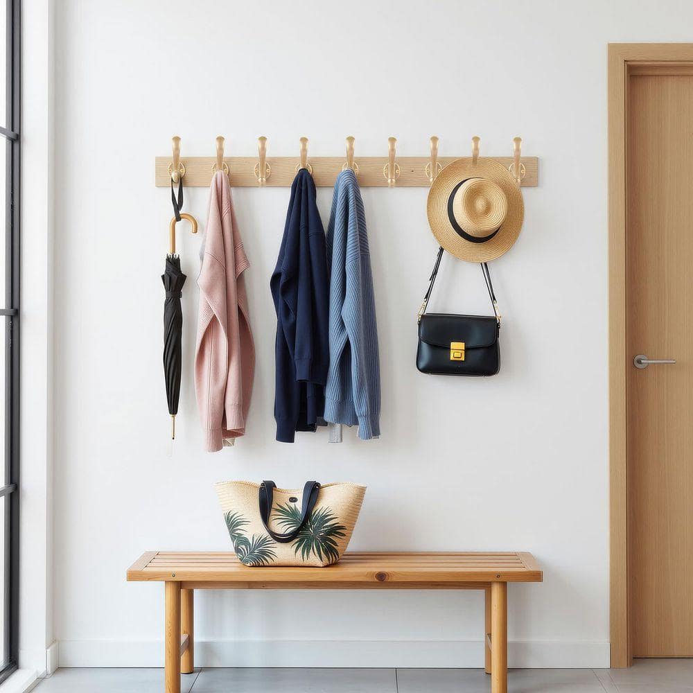 ゴールドラック Wall Mount Series Gold Heavy Duty Retro Double Hook Type Coat Rack