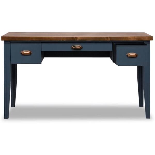 Denim Blue chalkboard kitchen table top with bright white legs
