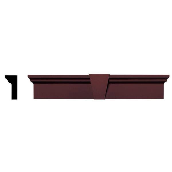 Builders Edge 2-5/8 in. x 6 in. x 37-5/8 in. Composite Flat Panel Window Header with Keystone in 167 Bordeaux Red