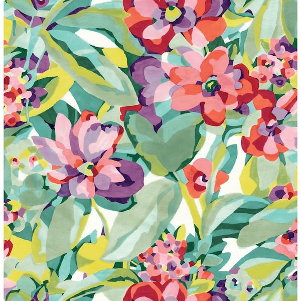Unbranded Multi Belles Fleurs Vinyl Peel and Stick Removable Wallpaper