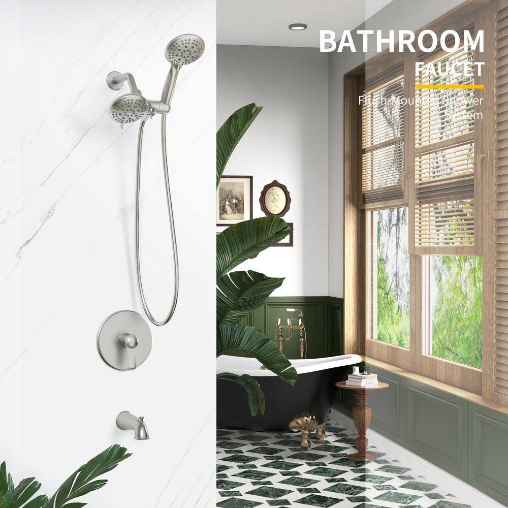 Brushed Nickel Multi-Head Wall Mounted Shower System