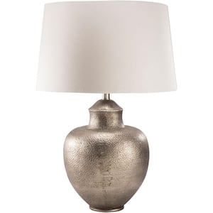 Atana 26 in. Antiqued Silver Tone Indoor Table Lamp
