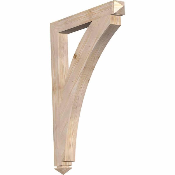 Ekena Millwork 3.5 in. x 44 in. x 32 in. Douglas Fir Thorton Arts and Crafts Smooth Bracket