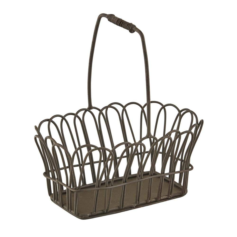 Park Designs 5 in. H x 5.25 in. W x 3.25 in. D Scalloped Vintage Metal Wire Condiment Caddy