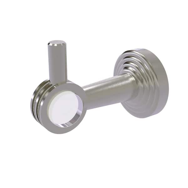 Allied Brass Pacific Beach Collection J-Hook Robe/Towel Hook with Dotted Accents in Satin Nickel