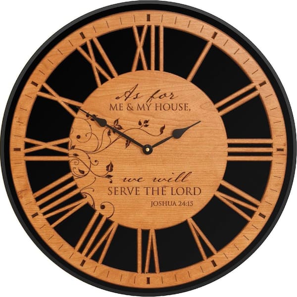 P. Graham Dunn 17 in. Cherry/Black Wall Clock As For Me and My House