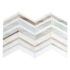 Urban Wave Greige Hand Crafted 15.63 in. x 9 in. x 8mm Glass Mosaic wall Tile (9.8 sq. ft./Case)
