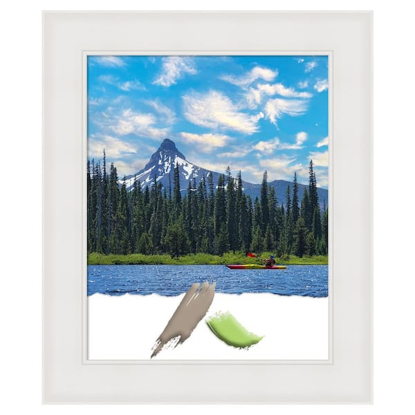 Amanti Art Textured White Picture Frame Opening Size 16 x 20 in.
