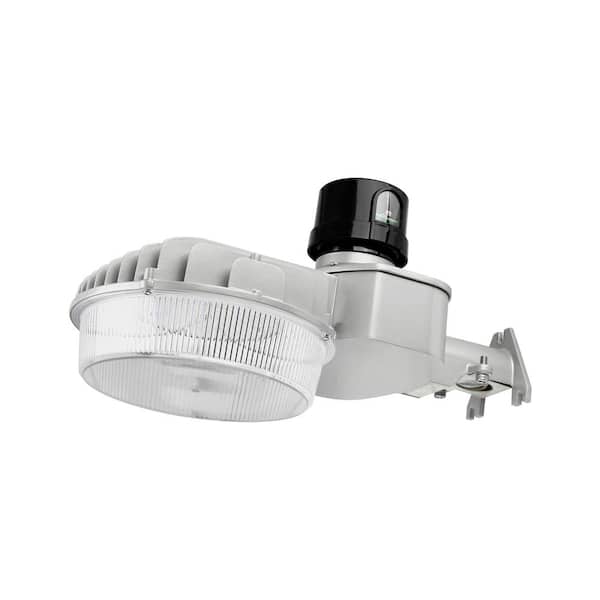 Viribright 175-Watt Equivalent Integrated LED Brushed Nickel Weather Resistant Dusk to Dawn Area Light, 5000K