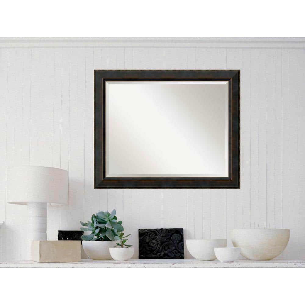 Medium Rectangle Espresso Bronze Casual Mirror (26.5 in. H x 32.5 in. W)