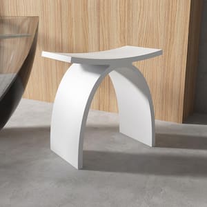 16.7 in. Solid Surface Shower Stool in White