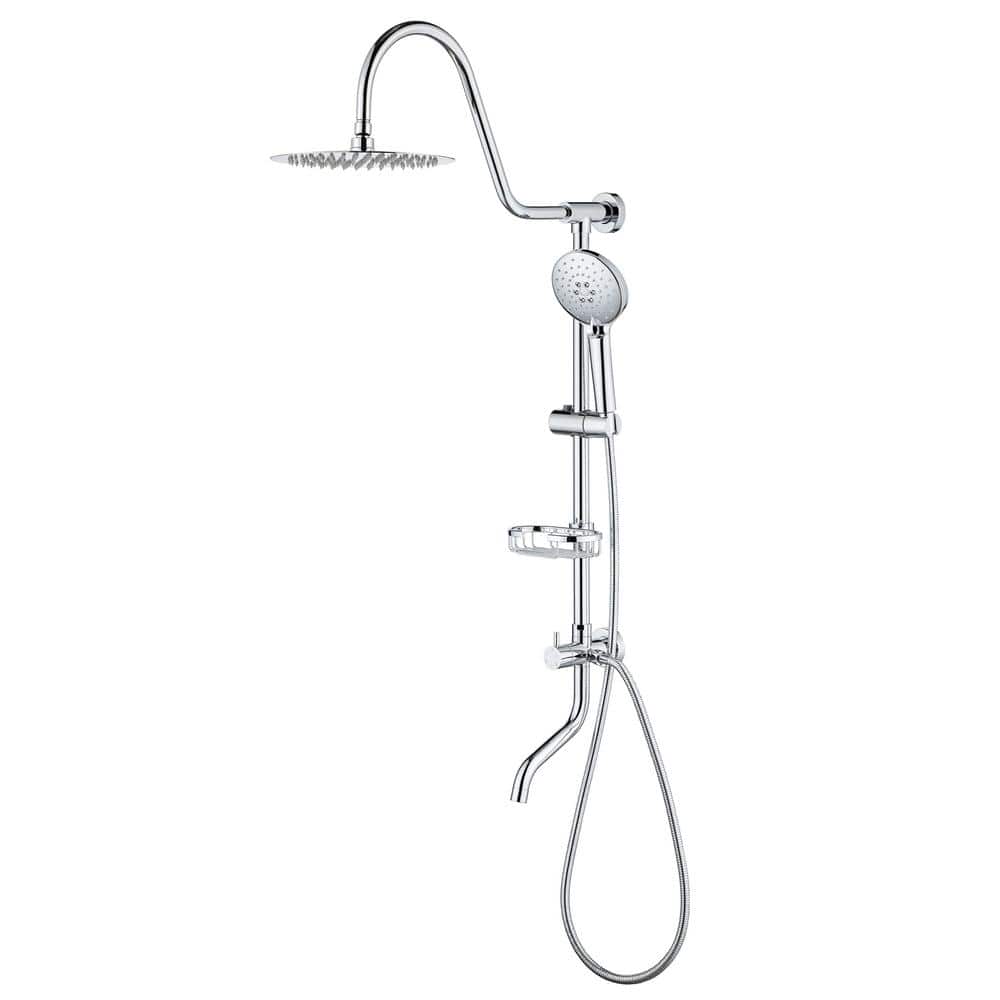 3-Spray 10 in. Dual Wall Mount Shower Head and Handheld Shower Head with 5 GPM in Chrome price history on PriceWatchPro