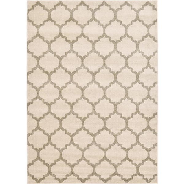 Unique Loom Trellis Philadelphia Beige/Light Brown 7' 0 x 10' 0 Area Rug