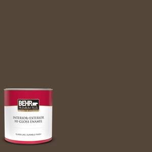 1 qt. #780B-7 Bison Brown Hi-Gloss Enamel Interior/Exterior Paint
