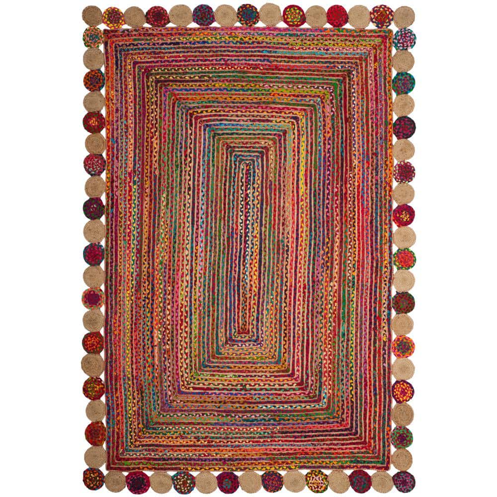 Handmade Multicolor Cotton Oval Area Rug 6' x 9'