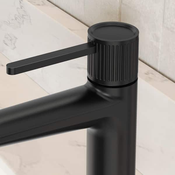 GRANDJOY 8.25 in. H Single Hole 1-Handle Brass Bathroom Sink