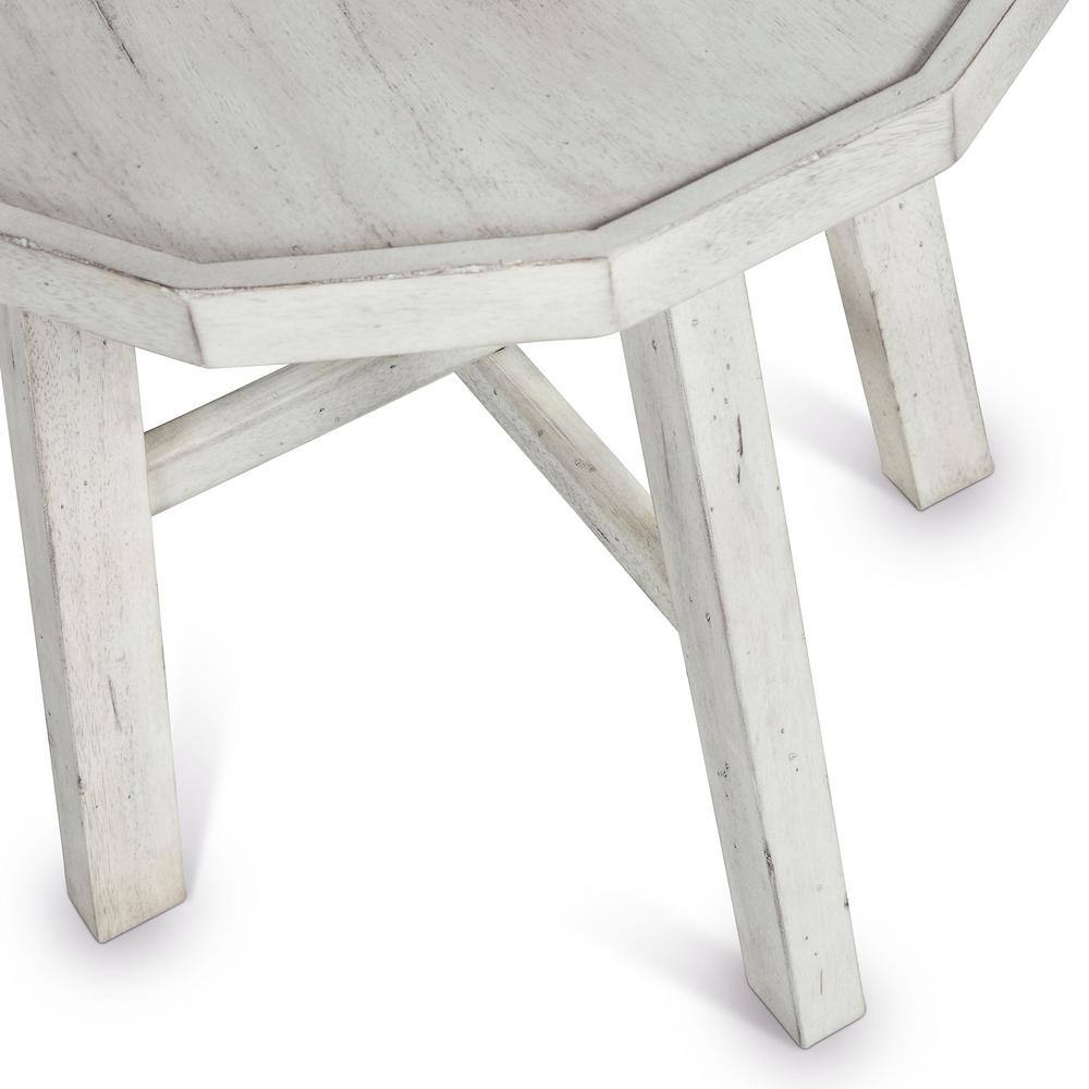 Paisley 22" Gray and White Round Wood End Table
