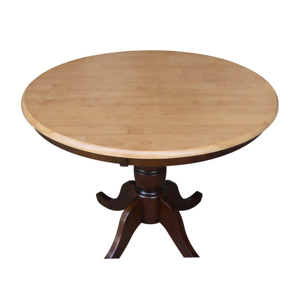 Small Round Medium Wood Pedestal Dining Table