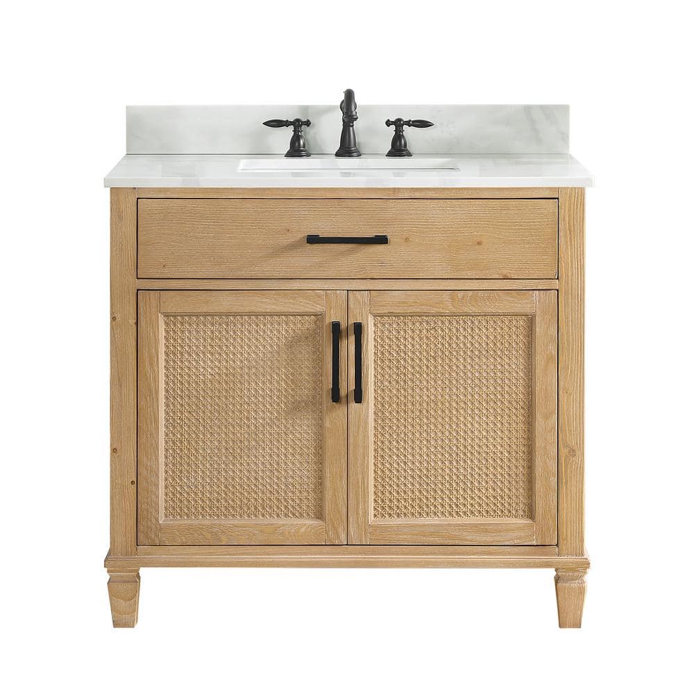 Isla 36 Single Bathroom Vanity Set with Carrara White Marble Countert –  Altair Design USA