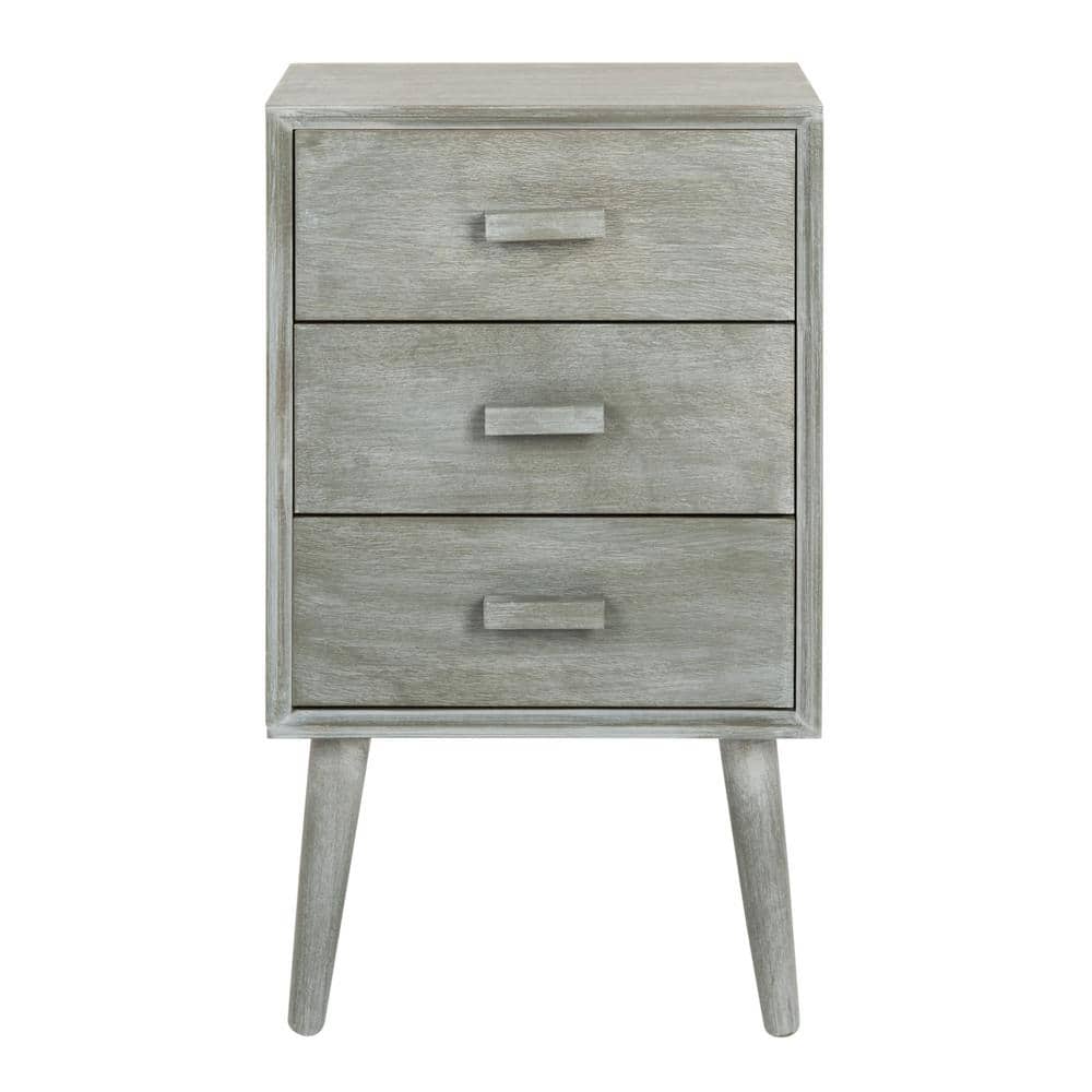 Pomona Slate Grey 3-Drawer Transitional Accent Table