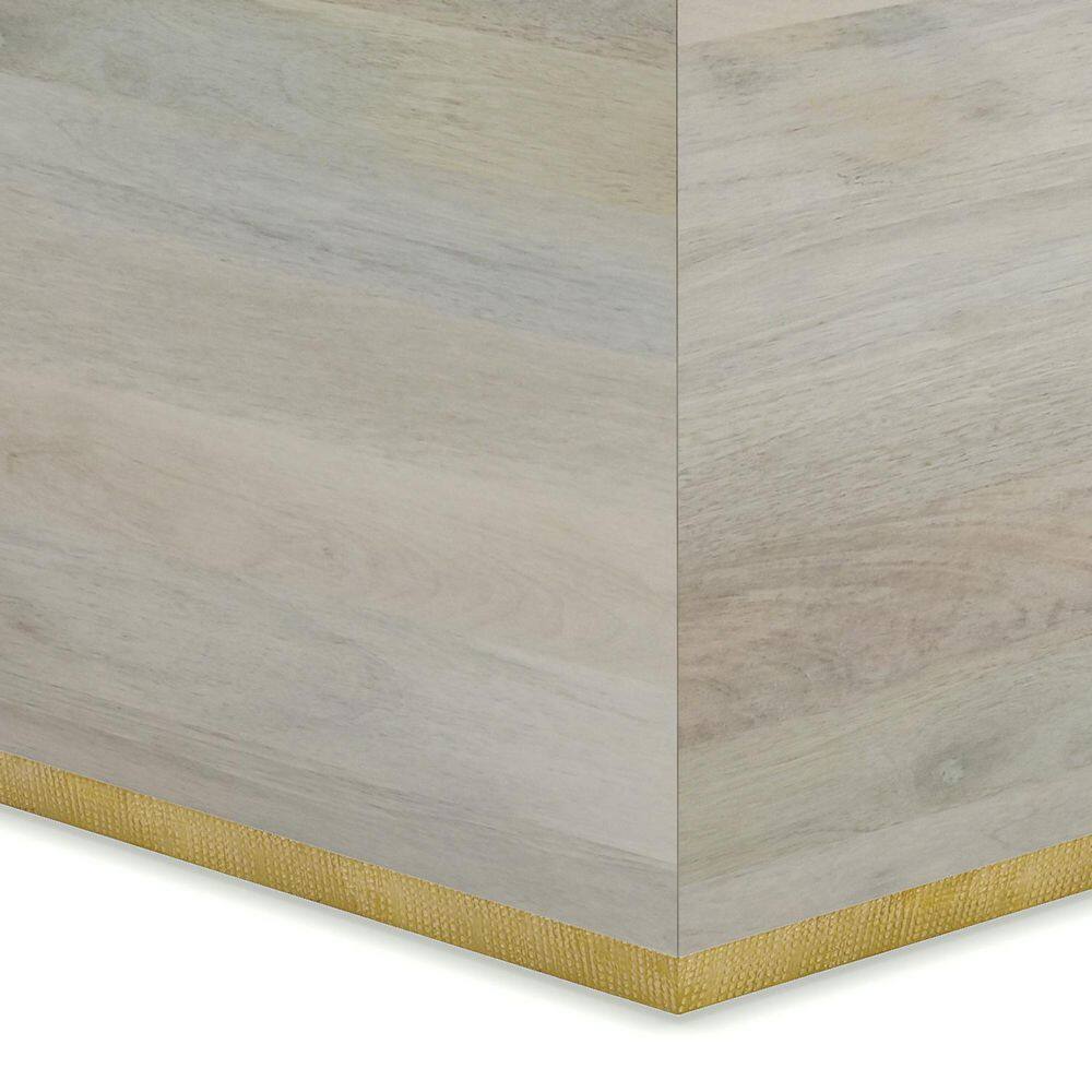 Abba 28" White Wash Mango Wood Square Coffee Table