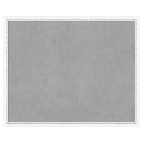 Amanti Art Morgan White Silver 42 in. x 34 in Framed Magnetic Board