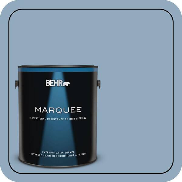 BEHR MARQUEE 1 gal. #BIC-10 Cotton Denim Satin Enamel Exterior Paint & Primer