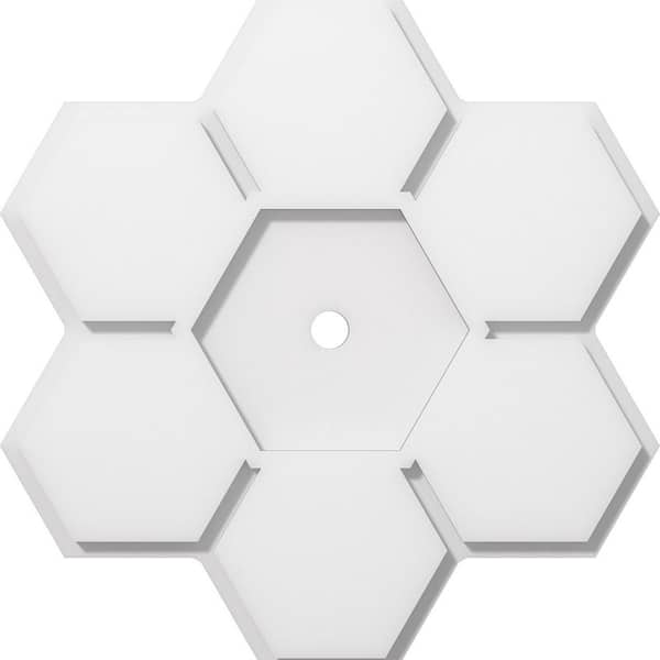 Ekena Millwork 1 in. P X 6-1/4 in. C X 18 in. OD X 1 in. ID Daisy Architectural Grade PVC Contemporary Ceiling Medallion