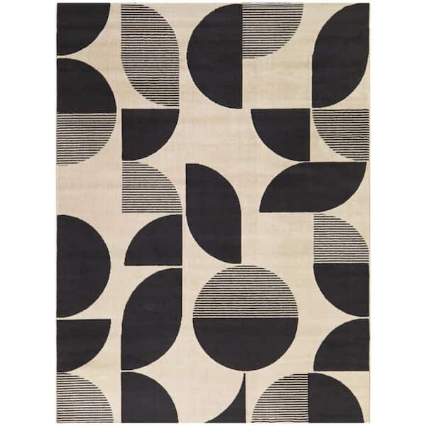 Cremazie Cream 5 ft. x 7 ft. Geometric Area Rug