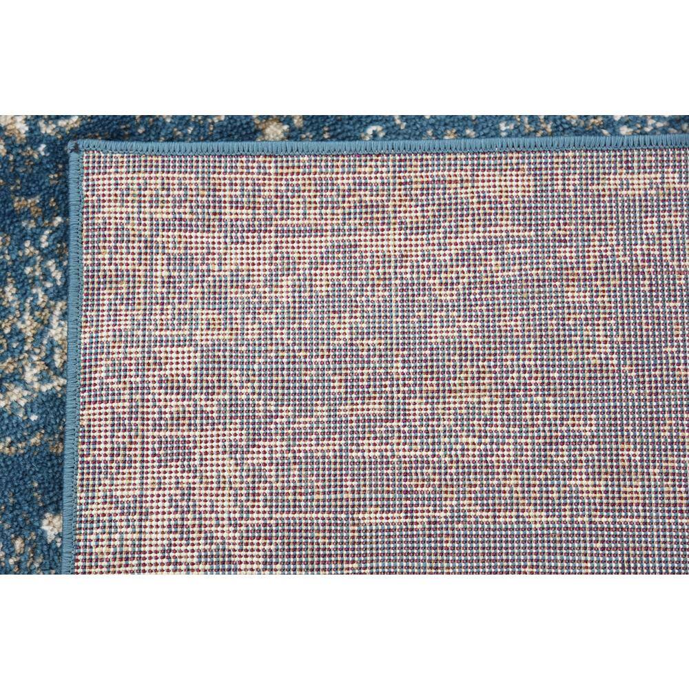 Blue and Ivory Low Pile Reversible Runner Rug