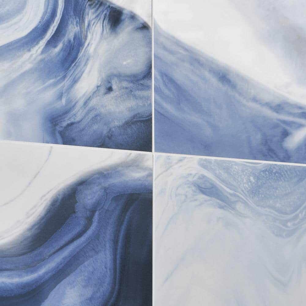 Augusta Blue Polished Porcelain Large Format Rectangular Tile