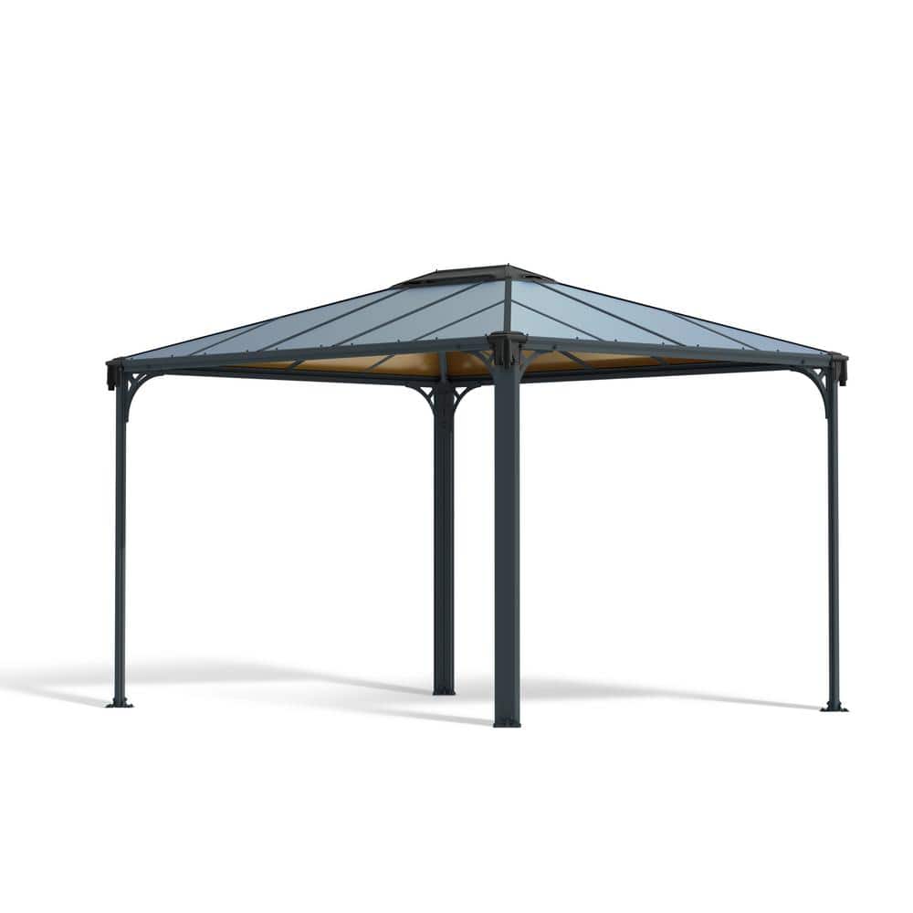 Martinique Gray and Bronze 10 ft x 12 ft Outdoor Garden Gazebo