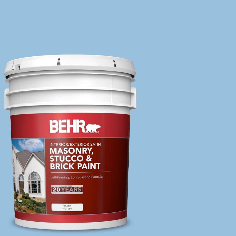 5 gal. #M520-3 Charismatic Sky Satin Interior/Exterior Masonry, Stucco and 